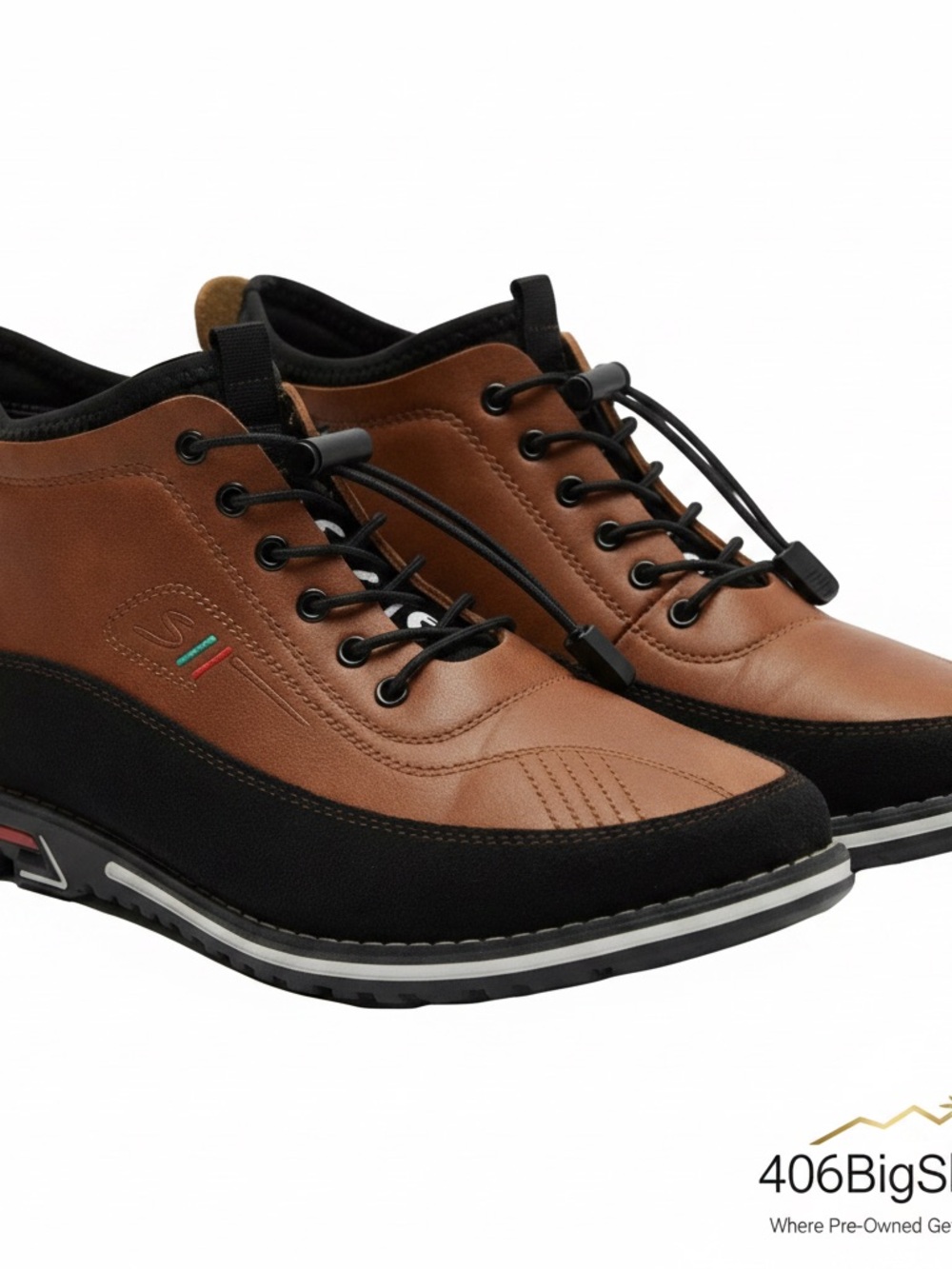 Skechers Brown and Black Casual Lace-Up Slip-On Sneakers